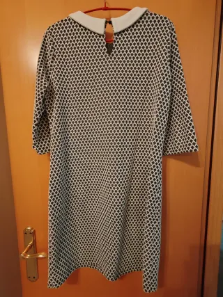 Vestido estampado cuello Peter Pan Talla M