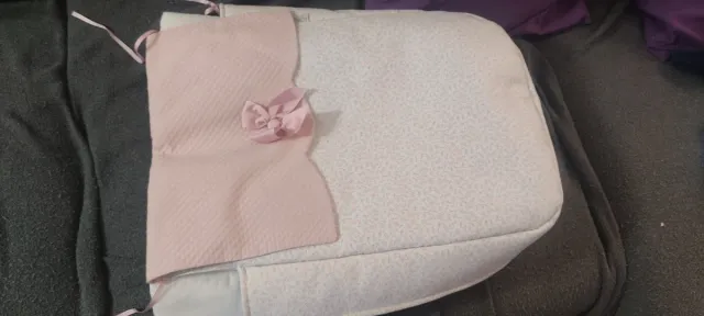 Funda cubrecapazo bebé rosa y blanco