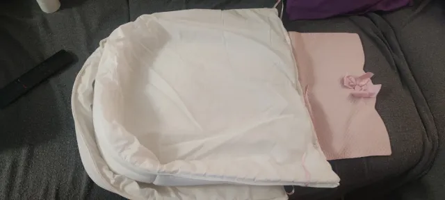 Funda cubrecapazo bebé rosa y blanco