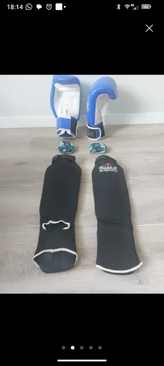 Conjunto Muay Thai Kickboxing Guantes Espinilleras