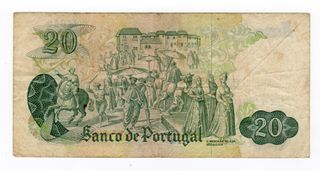 Billete de 20 escudos portugueses de 1971