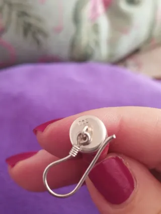 Pendientes artesanales coral y plata