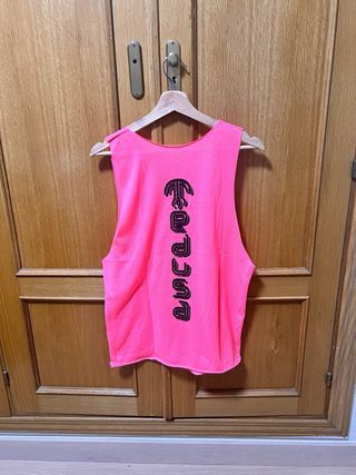 Camiseta tirantes rosa neón - Talla M (unisex)