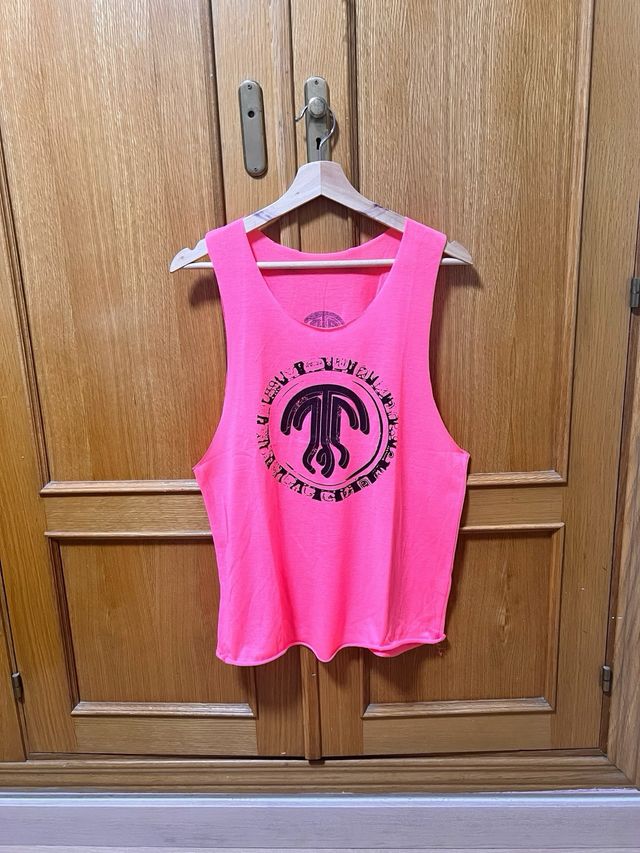 Camiseta tirantes rosa neón - Talla M (unisex)