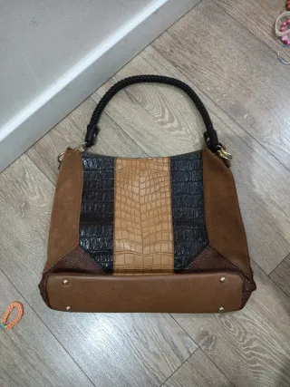 Bolso Parfois patchwork piel marrón