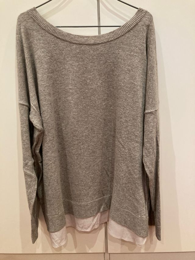 Jersey combinado beige y salmón Talla XL