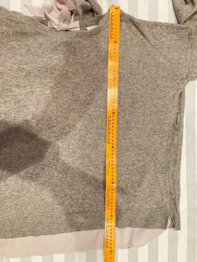 Jersey combinado beige y salmón Talla XL