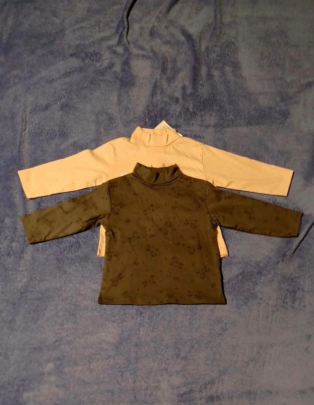 2 T-Shirt Maglioni Girocollo Dolcevita Top Baby