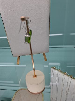 Pendientes Plata Ley 925 con Piedra Verde Ovalada