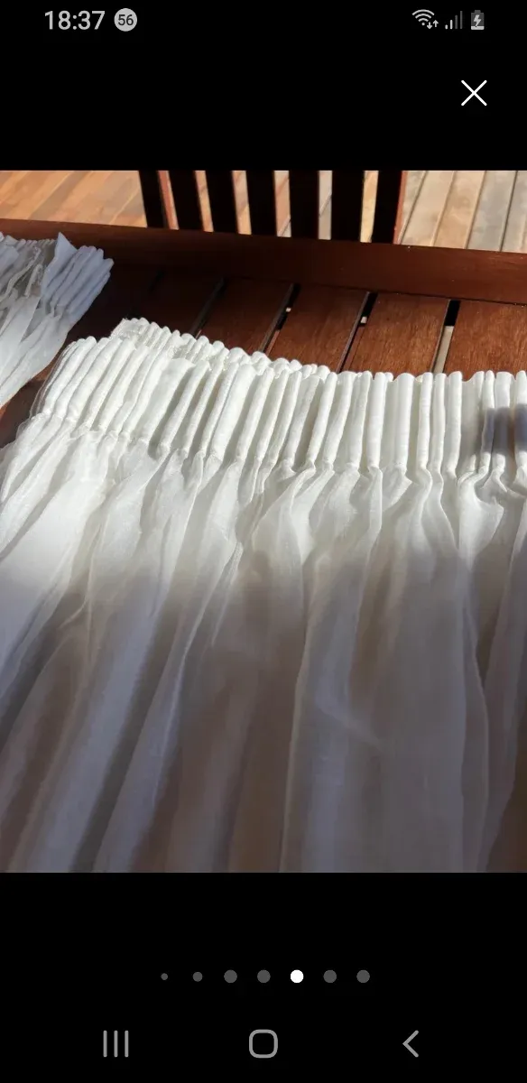 Visillos blancos de tela