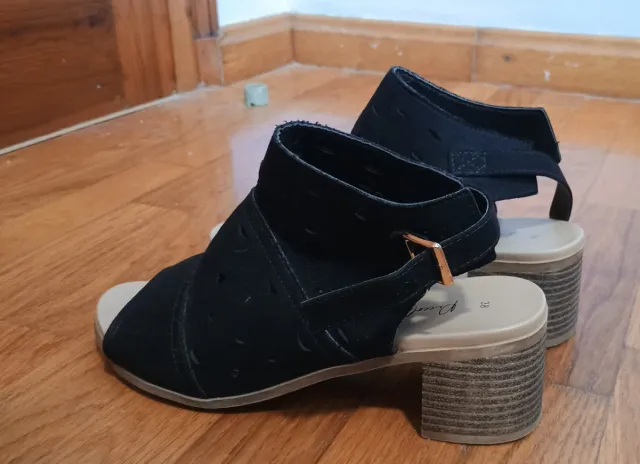 Botín Sandalia Negro Talla 38