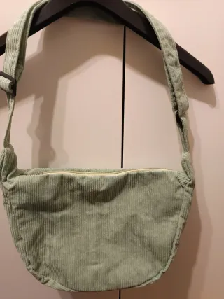 Bolso bandolera de pana verde