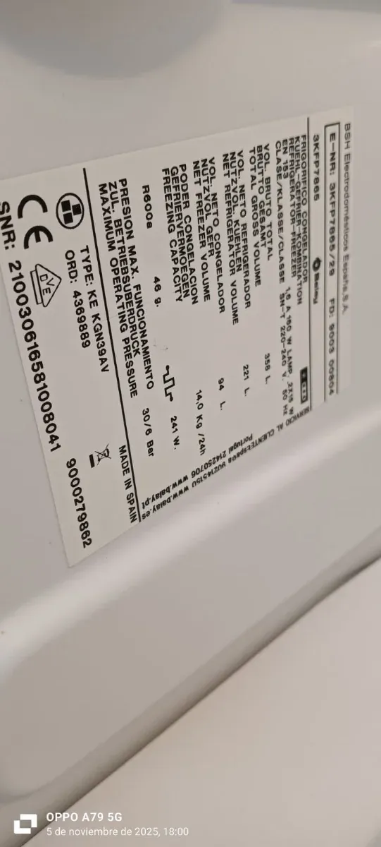 Nevera Combi balay Acero Inoxidable