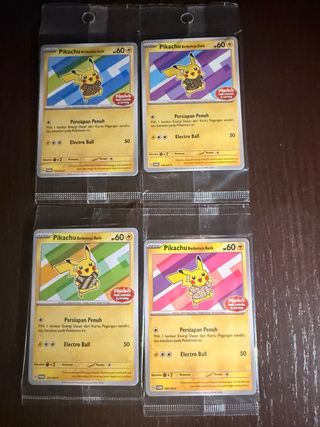 Pikachu Berkemeja Batik Promo Sigillato Set 4 Cart