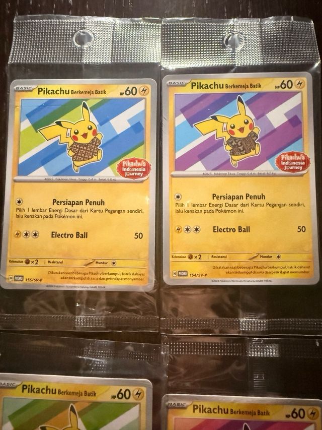 Pikachu Berkemeja Batik Promo Sigillato Set 4 Cart