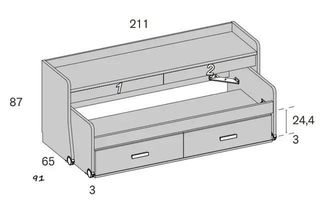 CAMA CON ESCRITORIO Y CAJONES RMBO