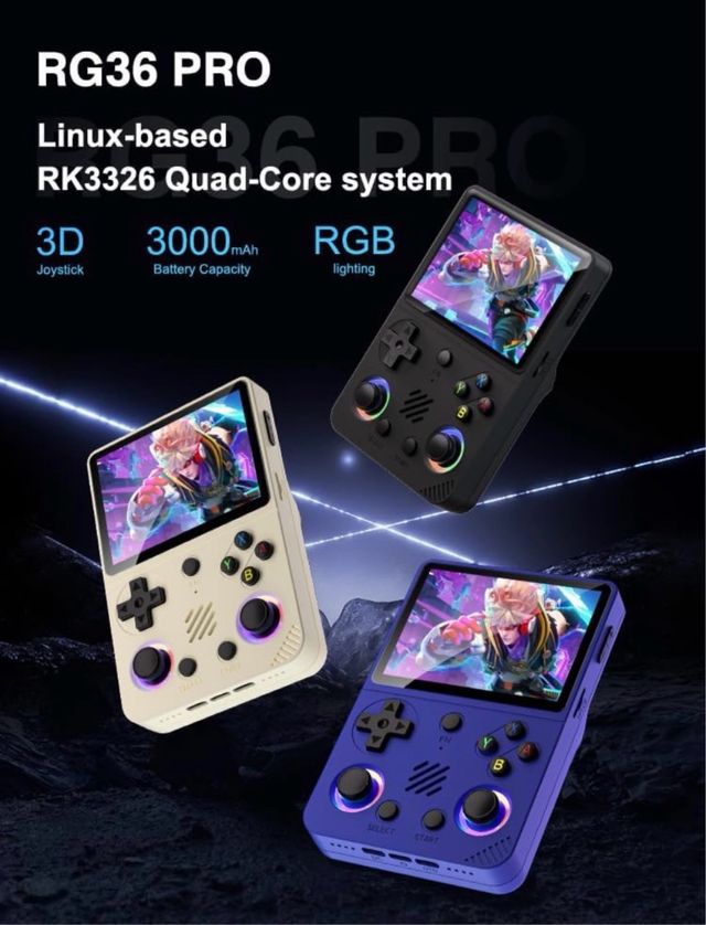 Consola de mano retro RG36 PRO Linux RK3326