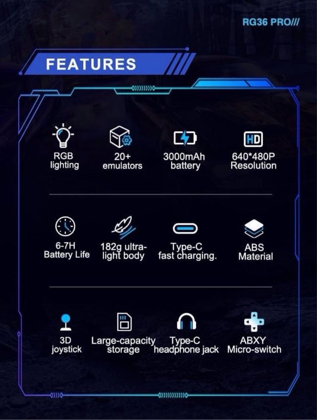 Consola de mano retro RG36 PRO Linux RK3326