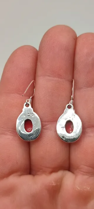 Pendientes Plata y Coral.