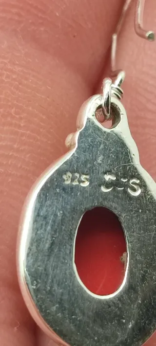 Pendientes Plata y Coral.