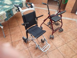 Andador y silla de trasporte movilidad reducida