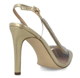 Zapatos Menbur dorados tacón fino