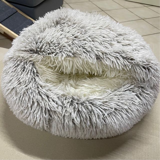 Cuccia morbida cane/gatto grigio/bianca