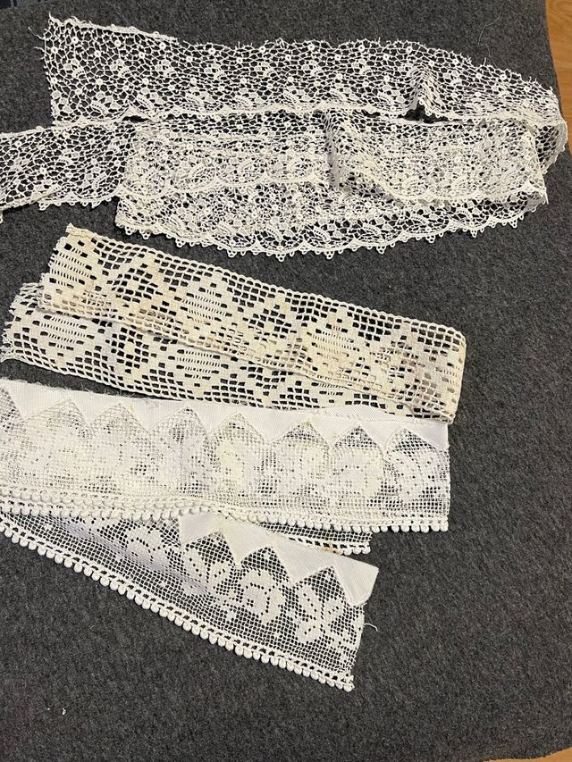 Lote encajes antiguos blanco