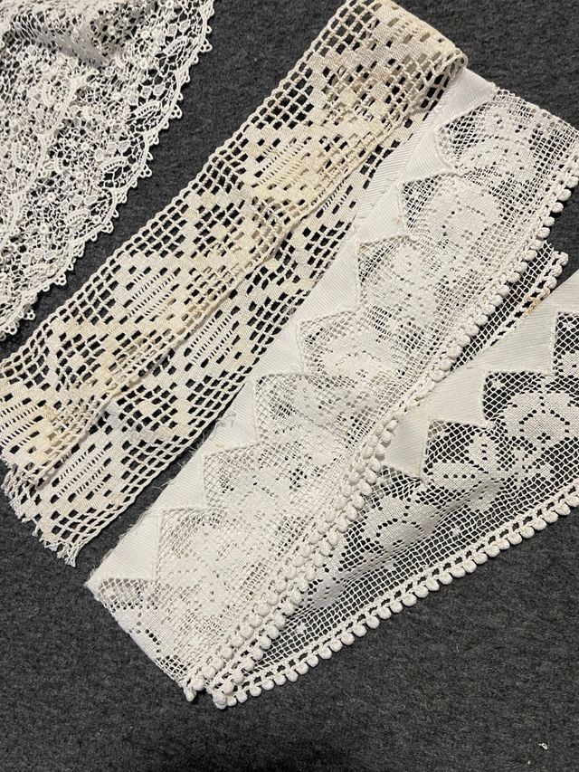 Lote encajes antiguos blanco