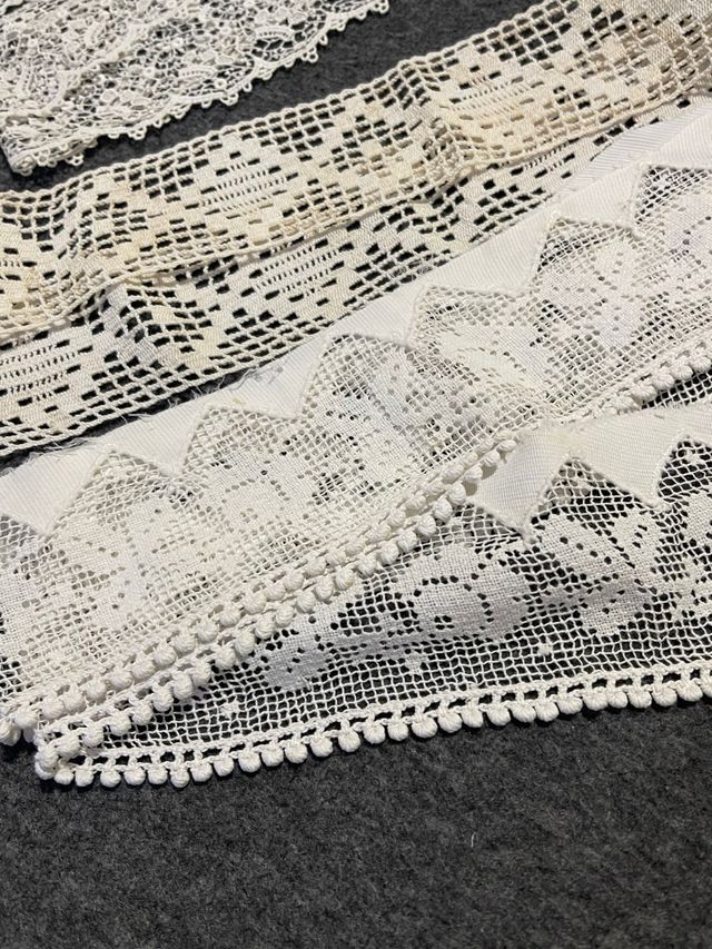 Lote encajes antiguos blanco