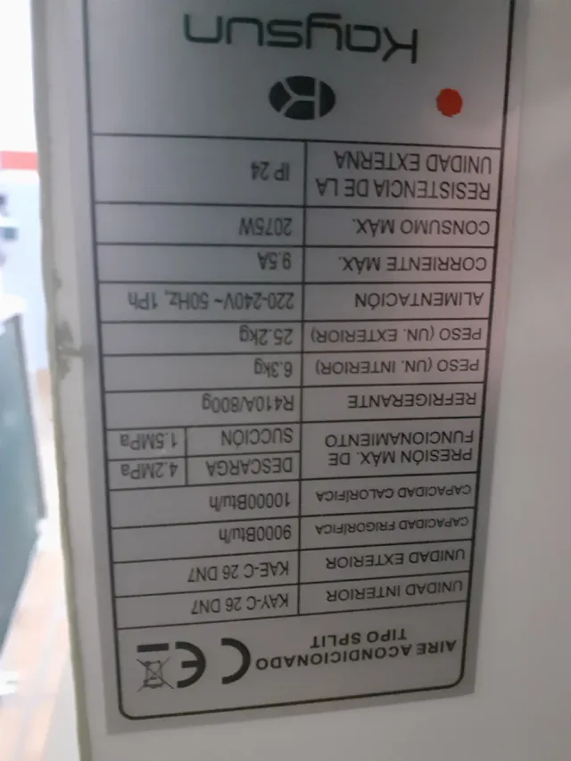 Aire Acondicionado Kaysun Blanco