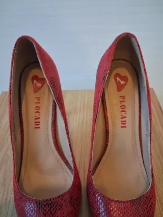 Scarpe tacco 11 Plocadi rosse pitonate