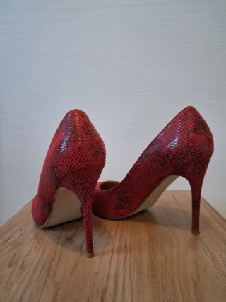 Scarpe tacco 11 Plocadi rosse pitonate