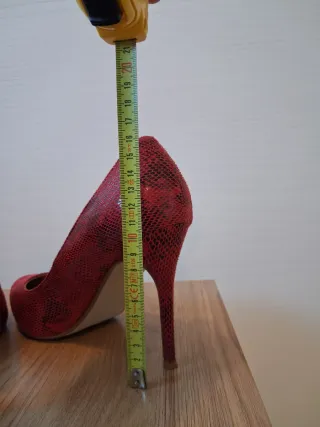 Scarpe tacco 11 Plocadi rosse pitonate