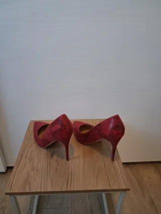 Scarpe tacco 11 Plocadi rosse pitonate