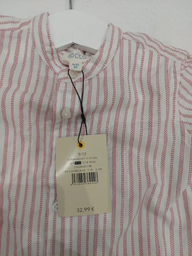 Camisa bebé Gocco rayas 9/12 meses