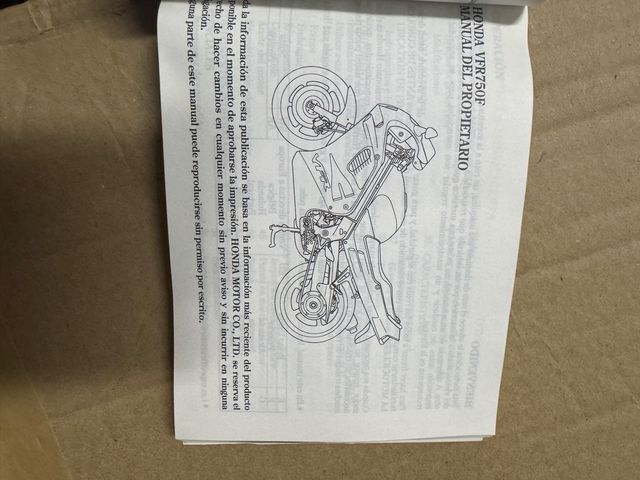 Manual Honda VFR750F Original Proprietário