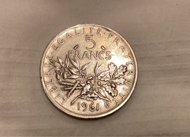 2 Monedas 5 Francos Plata