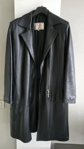 Trench in pelle nero