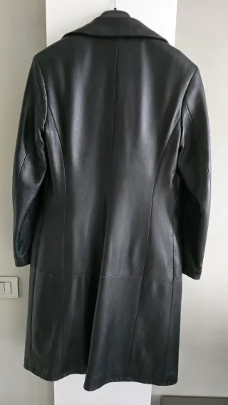 Trench in pelle nero
