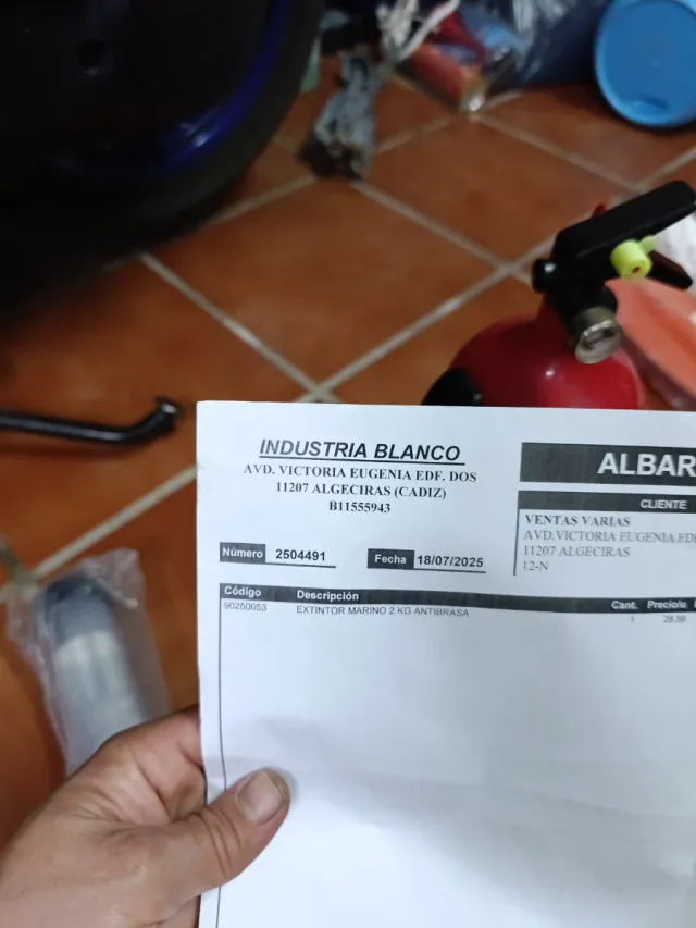 Extintor 2kg PQS ABC para embarcaciones