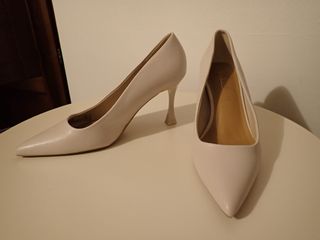 Scarpe tacchi alti color panna