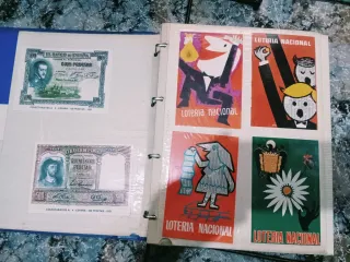 Lotería y postales antiguas