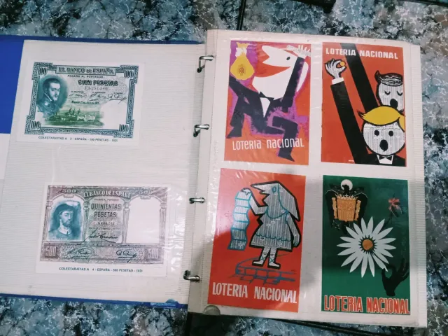 Lotería y postales antiguas