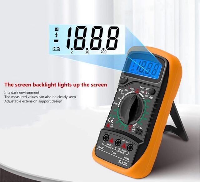 Multímetro Digital DCV ACV DCA hFE Ω