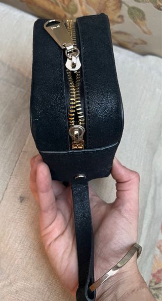 Borsa Bimba y Lola in pelle di vitello nero dorato