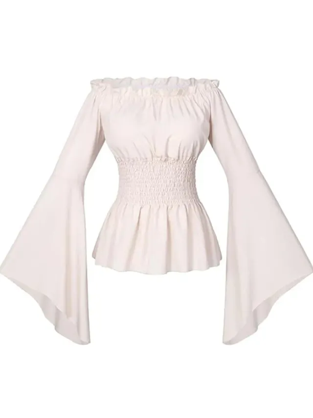 Blusa Renacentista Victoriana color Beige Talla M