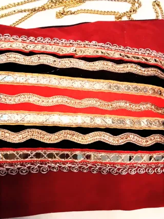 Bolso fiesta antelina granate