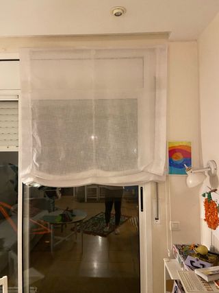 Estor blanco de lino