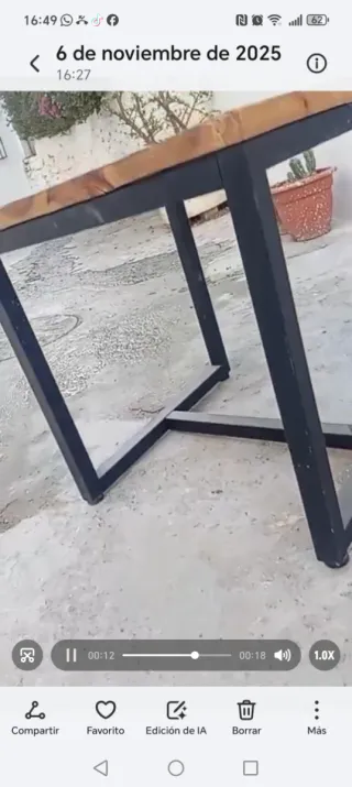 Mesa de centro madera y metal